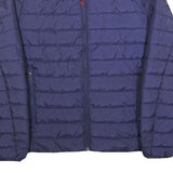 POLO STYLE Mens Blue & Red Lightweight Zip Jacket M Polyester Puffer Stylish