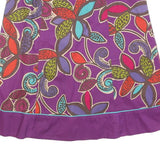 BODEN Womens Purple Floral Print Cotton Swing Midi Skirt UK 14 Vibrant Pattern