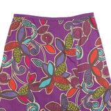 BODEN Womens Purple Floral Print Cotton Swing Midi Skirt UK 14 Vibrant Pattern