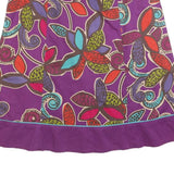 BODEN Womens Purple Floral Print Cotton Swing Midi Skirt UK 14 Vibrant Pattern