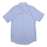 TOMMY HILFIGER Mens Blue S Shirt Linen Blend Button Down Collar Short Sleeve
