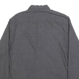 TOMMY HILFIGER Mens Grey Button Down Shirt L Classic Cotton Long Sleeve