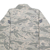 Womens Beige Camouflage Military Cotton Blend Jacket M Button Closure Plain