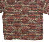 NATURAL ISSUE Mens Red & Brown Pattern Shirt XL Short Sleeve Cotton Casual