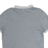 CALVIN KLEIN Mens Grey & Blue Stripe Polo Shirt Short Sleeve S Cotton Casual Top