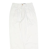 GAP Womens Cotton Blend White Relaxed Tapered Trousers W26 L32 Casual Zip