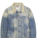 DIESEL Mens Blue & Beige Denim Button Jacket L Cotton Casual Vintage Look