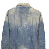 DIESEL Mens Blue & Beige Denim Button Jacket L Cotton Casual Vintage Look