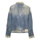 DIESEL Mens Blue & Beige Denim Button Jacket L Cotton Casual Vintage Look