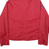 TOMMY JEANS Womens Red Zip Hooded Jacket XL Polyester Casual Lightweight Shell