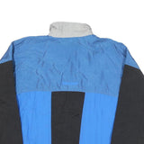 ADIDAS Mens Blue & Black Track Jacket L Nylon Colourblock Zip Retro Sportswear