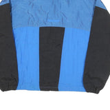 ADIDAS Mens Blue & Black Track Jacket L Nylon Colourblock Zip Retro Sportswear