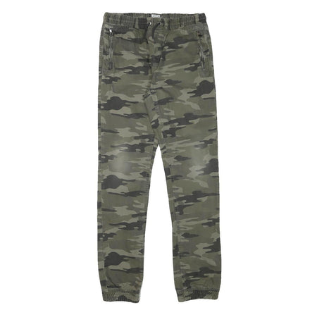 SKATE NATION Mens Cotton Blend Camo Slim Drawstring Trousers W30 L30 Casual