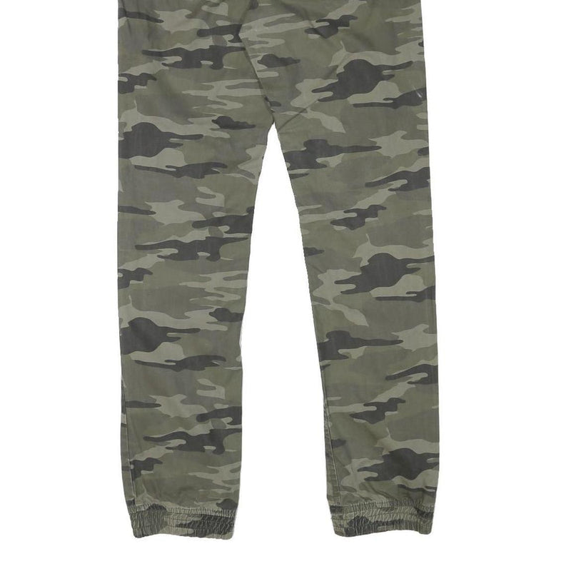 SKATE NATION Mens Cotton Blend Camo Slim Drawstring Trousers W30 L30 Casual