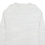 HILFIGER DENIM Mens Grey Plain Cotton Crew Neck Basic Knit Jumper S Casual