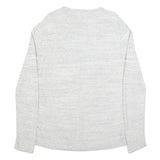 HILFIGER DENIM Mens Grey Plain Cotton Crew Neck Basic Knit Jumper S Casual