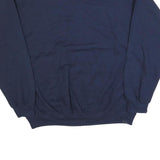 GILDAN Mens Navy Blue Crew Neck XL Plain Cotton Blend Sweatshirt Pullover