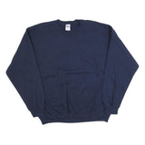 GILDAN Mens Navy Blue Crew Neck XL Plain Cotton Blend Sweatshirt Pullover