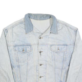 Mens Light Blue Denim Jacket XL Cotton Button Closure Casual Classic Fit