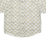 NATURAL ISSUE Mens White & Yellow Patterned Shirt L Cotton Blend Summer Casual