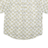 NATURAL ISSUE Mens White & Yellow Patterned Shirt L Cotton Blend Summer Casual