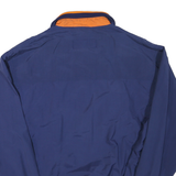 Mens Blue Orange White Plain Track Jacket M Polyester Blend Zip Sporty Casual