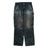 Made In USA Carhartt Double Knee Carpenter Pants - 29W 30L Black Cotton