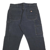 DICKIES Mens Regular Fit Workwear Black Denim Jeans W36 L30 Zip Closure