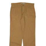 DICKIES Mens Cotton Blend Slim Beige Workwear Trousers W32 L31 Zip Pocket