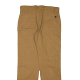 DICKIES Mens Cotton Blend Slim Beige Workwear Trousers W32 L31 Zip Pocket