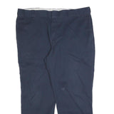 DICKIES Mens Cotton Blend Navy Relaxed Straight Trousers W40 L30 Workwear Zip