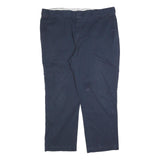 DICKIES Mens Cotton Blend Navy Relaxed Straight Trousers W40 L30 Workwear Zip