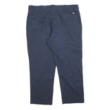 DICKIES Mens Cotton Blend Navy Relaxed Straight Trousers W40 L30 Workwear Zip