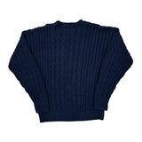 Tommy Hilfiger Cable Knit Sweater - Medium Navy Cotton