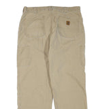 CARHARTT Mens Regular Fit Beige Cotton Blend Straight Leg Trousers W36 L32
