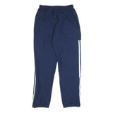 ADIDAS Mens Joggers Blue White Slim Tapered S W25 L30 Sports Track Pants
