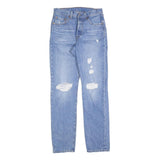 LEVI'S 501 Womens Jeans Blue Regular Straight Denim Light W27 L32 Classic Fit