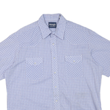 WRANGLER Mens Blue & White Check Shirt XL Western Classic Cotton Blend