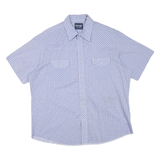 WRANGLER Mens Blue & White Check Shirt XL Western Classic Cotton Blend