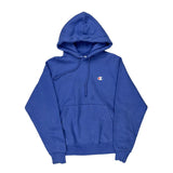 Reverse Weave Champion Hoodie - Small Blue Cotton