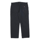 DICKIES Mens Cotton Blend Black Regular Straight Trousers W40 L32 Workwear Zip