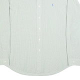RALPH LAUREN Mens Green & Blue Checked Shirt XL Classic Cotton Blend Button Down