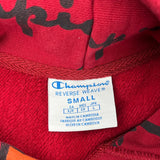 Reverse Weave Champion Spellout Hoodie - Small Red Cotton