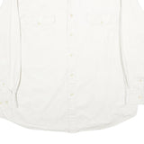 BASIC EDITIONS Mens White Cotton Shirt L Button Pocket Long Sleeve Classic Style