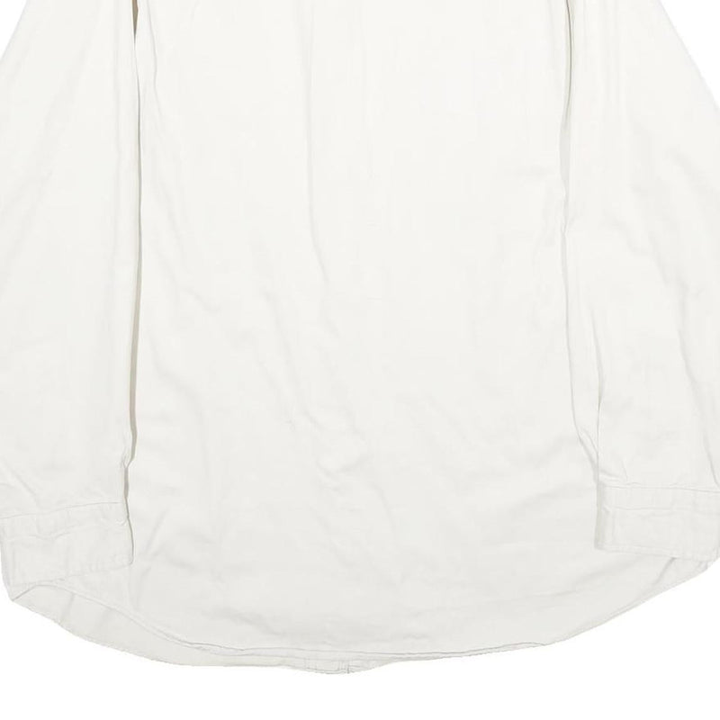 BASIC EDITIONS Mens White Cotton Shirt L Button Pocket Long Sleeve Classic Style