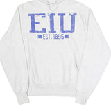 CHAMPION REVERSE WEAVE Mens White Hoodie S EIU Est 1895 Pullover Cotton