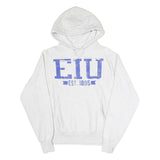 CHAMPION REVERSE WEAVE Mens White Hoodie S EIU Est 1895 Pullover Cotton