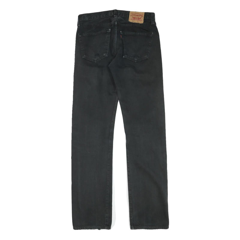 LEVI'S 501 Mens Jeans Black Regular Straight Denim W30 L34 Classic Button Fly