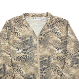 KT GOLF Womens Beige Animal Print Lightweight Jacket M Polyester Zip