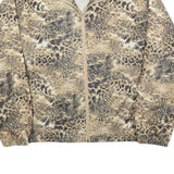 KT GOLF Womens Beige Animal Print Lightweight Jacket M Polyester Zip